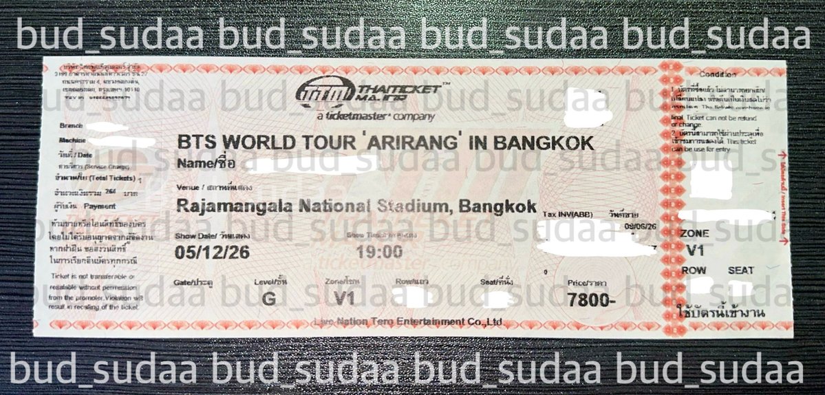 bud_sudaa's tweet photo. ขาย / wts / ปล่อยบัตร ♡

- บัตรวันที่ 5/12
- โซน V1 🔥
- เอกสารครบ นัดเจอจ่ายสดไม่เก็บมัดจำ
- ไปรับเบเนหน้างานให้
- not original price!!

#BTS_WORLDTOUR_BANGKOK
#BTS_WORLDTOUR_ARIRANG_BANGKOK https://t.co/gbCwnqkrn5