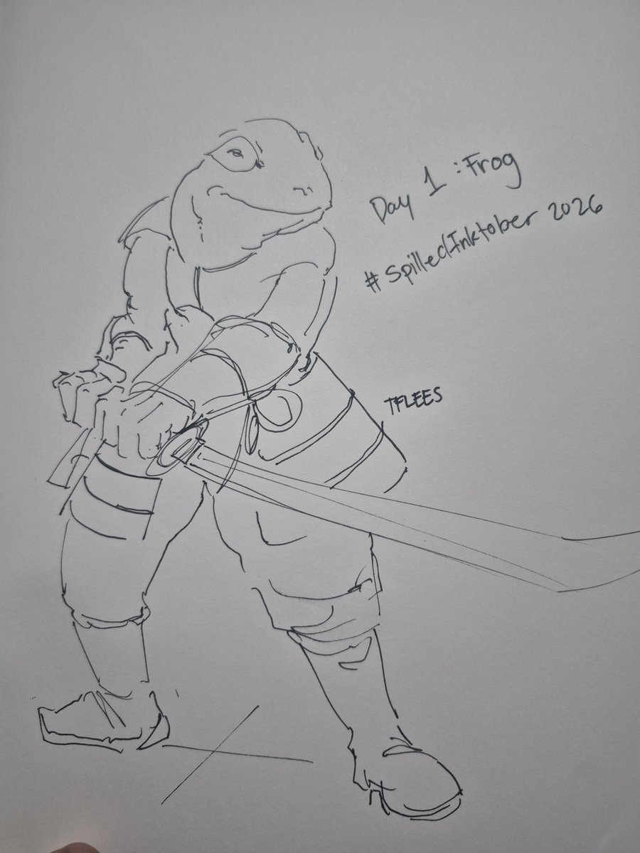 tflyart2's tweet photo. Day 1 Frog Spilled Inktober #spilledink #spilledinktober2026 #spilledinktober #ink #drawing https://t.co/FR5CanNQYF