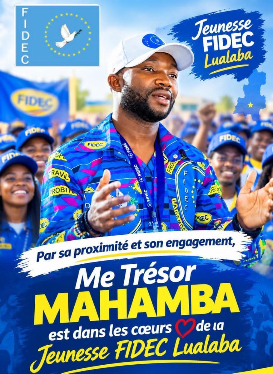 OlivierDomyBey1's tweet photo. 🇨🇩 JEUNESSE FIDEC – LUALABA
Par sa proximité, son écoute et son engagement constant, Me @TrsorMahamnba a su gagner une place particulière dans les cœurs de la jeunesse du FIDEC/Lualaba.
🤝 Une proximité qui rassemble.
💪 Un engagement qui inspire.
🇨🇩 Une jeunesse mobilisée autour
des valeurs du FIDEC.
@FifiMasukaSaini @Cmalandji_N
