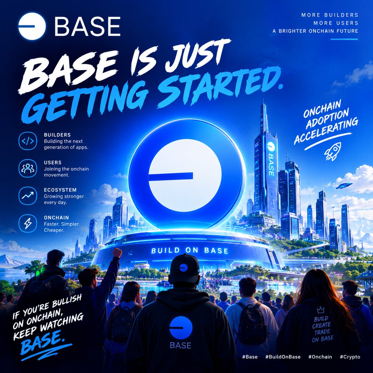 ayman831609's tweet photo. 🟦 BASE IS JUST GETTING STARTED.
The builders are building.
The users are coming.
The ecosystem keeps expanding.
And onchain adoption is accelerating. 🚀
Base isn’t waiting for the future.
Base is building it. 🟦
If you’re bullish on onchain, keep watching Base. 👀
#Base #BuildOnBase #Onchain #Crypto