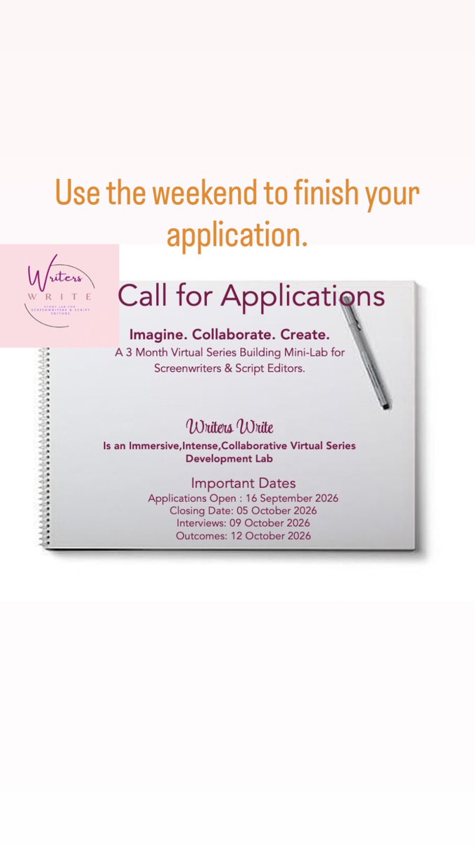 YandaHalisFilms's tweet photo. Use this weekend to finish your application. Done get left out. Come play, cry and write your story! Writers are pouring in, Script Editors are shy! Help me encourage them🫠 https://t.co/lwnt7r7ncV
