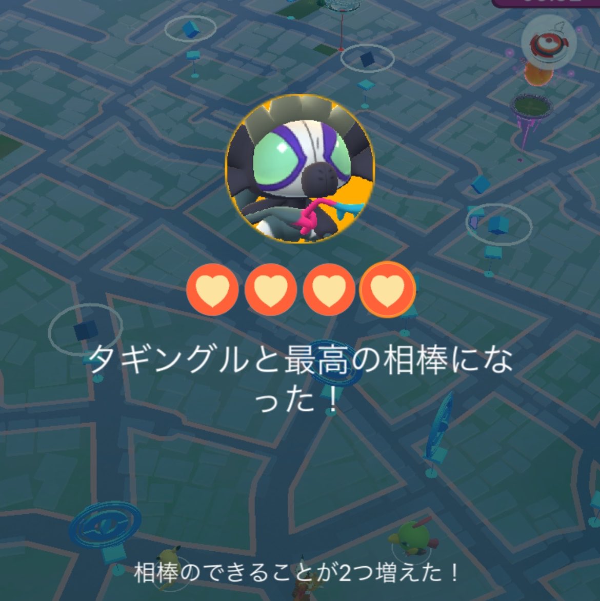 jin__wota's tweet photo. カミッチュイベやってると聞いて、久々にポケモンGO開いてタギングル一回撫でたら😢
可愛いよ〜大好き🫶
#ポケモン　#ポケモンGO #pokemon https://t.co/LvrASwm3TR