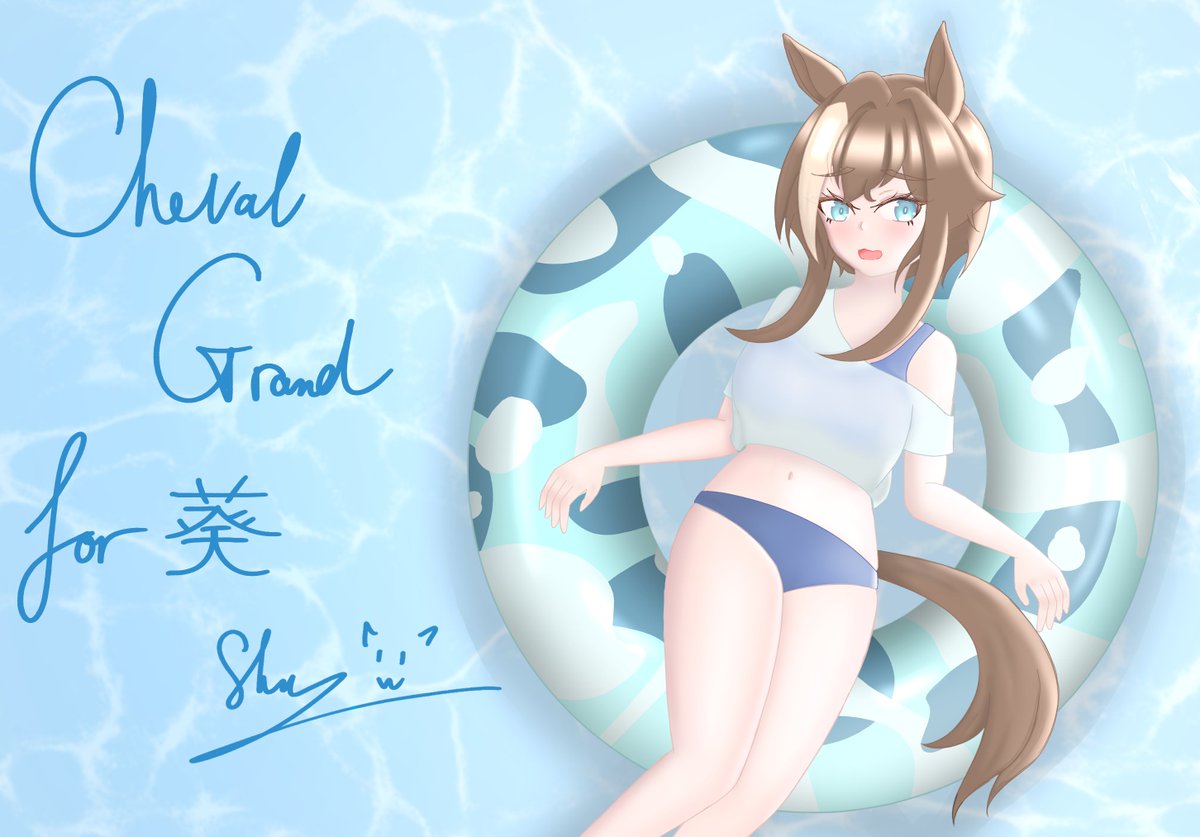 0___Shu___0's tweet photo. Summer Cheval Grand!

I learned so much when working on this request for my first follower! I tried so many things for the first time, like a full-body shot, soft shading, and more. . . It was hard but I managed to push through it so I'm really proud of myself this time! ( ´꒳`)b https://t.co/U1Fg9b3HsR