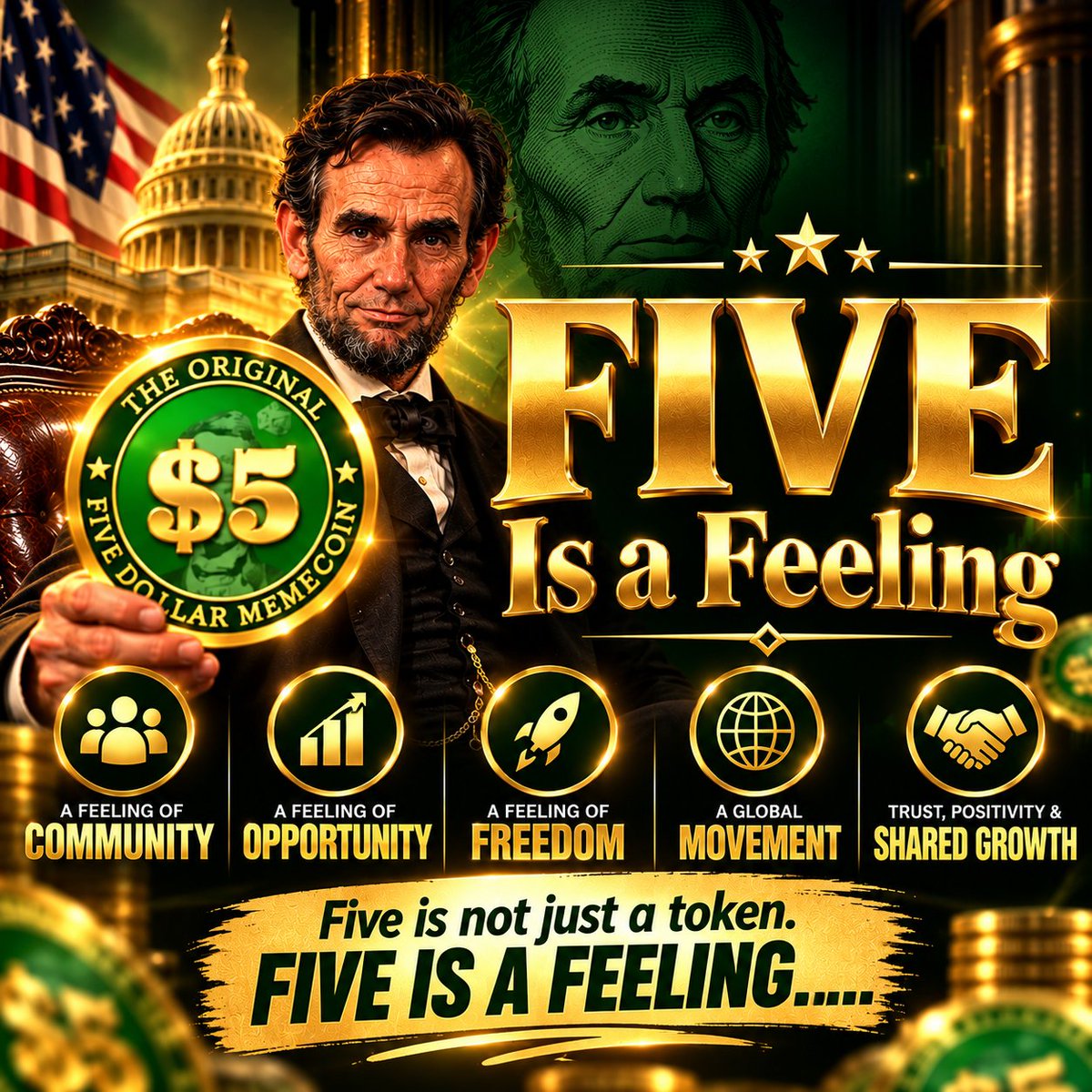5dollardotfun's tweet photo. 𝗙𝗜𝗩𝗘 𝗜𝗦 𝗔 𝗙𝗘𝗘𝗟𝗜𝗡𝗚. 💵🟢

$𝗙𝗶𝘃𝗲 𝗶𝘀 𝗻𝗼𝘁 𝗷𝘂𝘀𝘁 𝗮 𝘁𝗼𝗸𝗲𝗻. 𝗙𝗶𝘃𝗲 𝗶𝘀 𝗮 𝗳𝗲𝗲𝗹𝗶𝗻𝗴… A bold $5-inspired 𝗦𝗼𝗹𝗮𝗻𝗮 𝗺𝗲𝗺𝗲𝗰𝗼𝗶𝗻 built around identity, community, and the spirit of $FIVE. 🚀

#𝗙𝗜𝗩𝗘 #𝗙𝗶𝘃𝗲𝗗𝗼𝗹𝗹𝗮𝗿𝗠𝗲𝗺𝗲𝗰𝗼𝗶𝗻 #𝗦𝗼𝗹𝗮𝗻𝗮 #𝗠𝗲𝗺𝗲𝗰𝗼𝗶𝗻 #𝗖𝗿𝘆𝗽𝘁𝗼 #𝗪𝗲𝗯𝟯 #𝗦𝗼𝗹𝗮𝗻𝗮𝗠𝗲𝗺𝗲𝗰𝗼𝗶𝗻