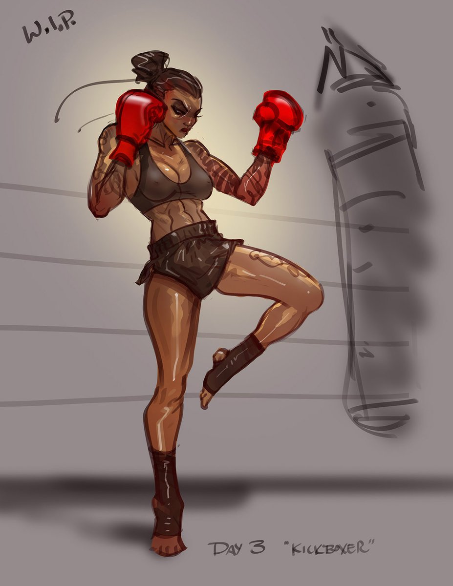 CamiSutraDraws's tweet photo. Quick sketch today for #fightober day 3 #kickboxer
I hope to finish it one day
#fightober2026 #ringgirls
https://t.co/k4EcN8PEuc https://t.co/3tFuRZDn1Y