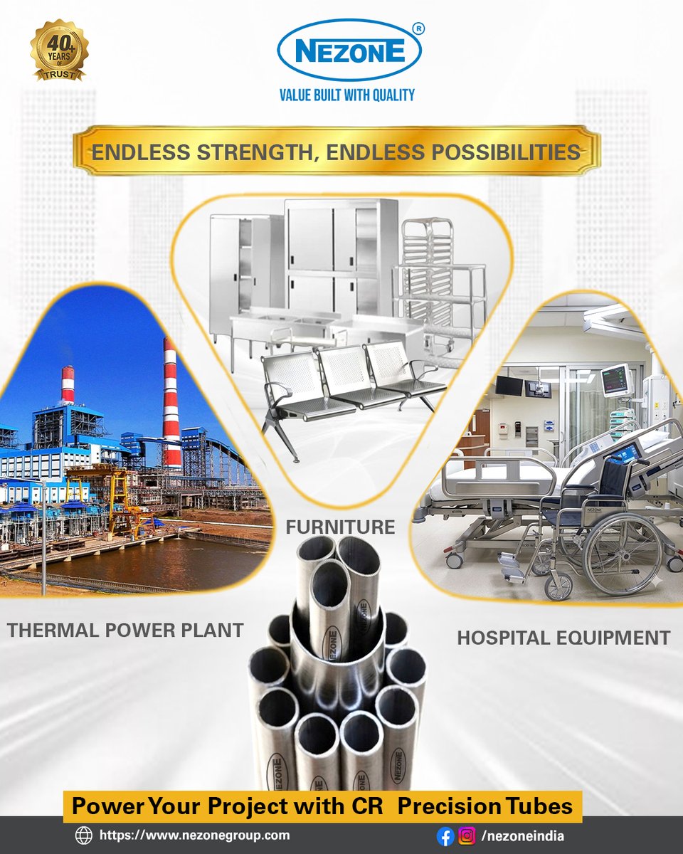 nezoneindia's tweet photo. NEZONE CR PRECISION TUBE.
ENDLESS STRENGTH, ENDLESS POSSIBILITIES.
#endlessstrength #endlesspossibilities #powerplant #furniture #hospitalequipment #hrcoils #gppipes #ddf #sdf #rhs #shs #mspipes #gipipes #crcastips #gpcoils #nezonetubes #nezonegroup https://t.co/G8Yno3kC87