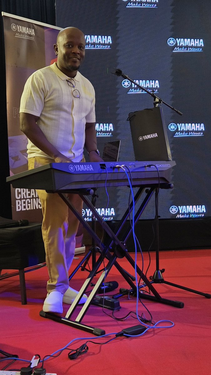 thetimwork's tweet photo. We made it...😬

Yamaha Africa launched two new keyboards jana, with Mutoriah and me on stage for the live demos.

Proud to have 🇰🇪 &amp; East African styles I programmed built into the keyboard PCM and available worldwide!

More on LinkedIn next week.💀 https://t.co/WUj47Wemc7