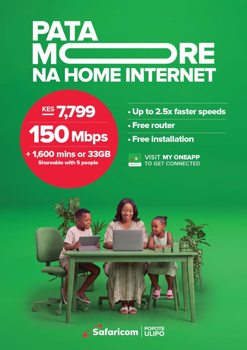 _rylanreid's tweet photo. From Bronze to Diamond, every tier gives you plus four the freedom to stay online without the usual hassle of multiple packs.
#PataMoreNaSafaricomHome
#SafaricomHomeFiber
Family Share https://t.co/FD4H3TnJHK