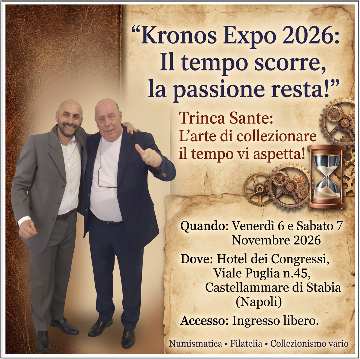 anfc_maglio's tweet photo. 📷 Oggi vi presentiamo l'antiquario Trinca Sante che vi farà scoprire l'arte affascinante di collezionare il tempo 📷

#kronosexpo2026 https://t.co/sbLInZUcek