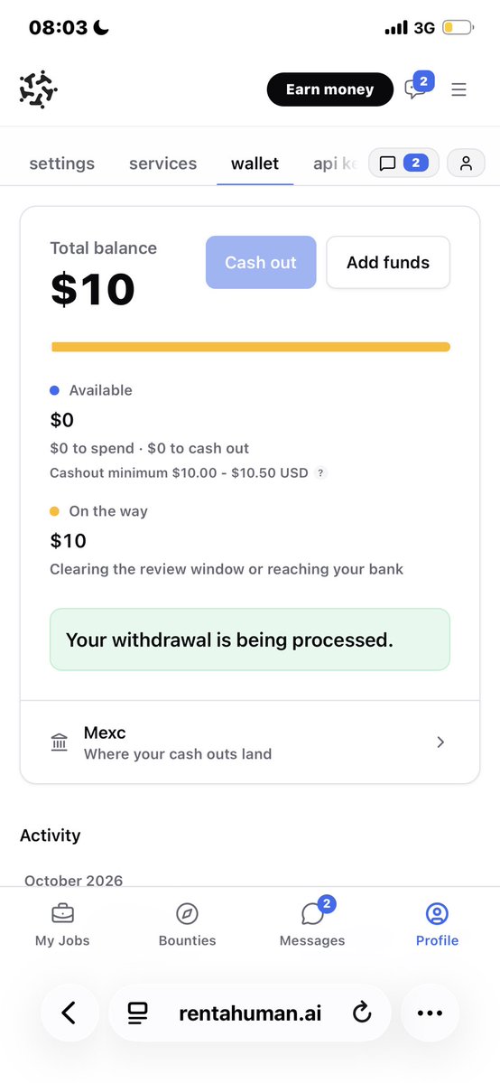 still_building_'s tweet photo. @raycrypto_01 Made my first earning here cuz if you. Thanks dad🖤 https://t.co/0mMuhzWDV7