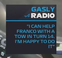 PG10__Inside's tweet photo. Pierre : « Je peux aider Franco en lui donnant l’aspiration au T14, et je suis ravi de le faire »

J’aime mon équipe 💙

#F1 #BahrainGP 🇧🇭 https://t.co/VEOKQP15pp