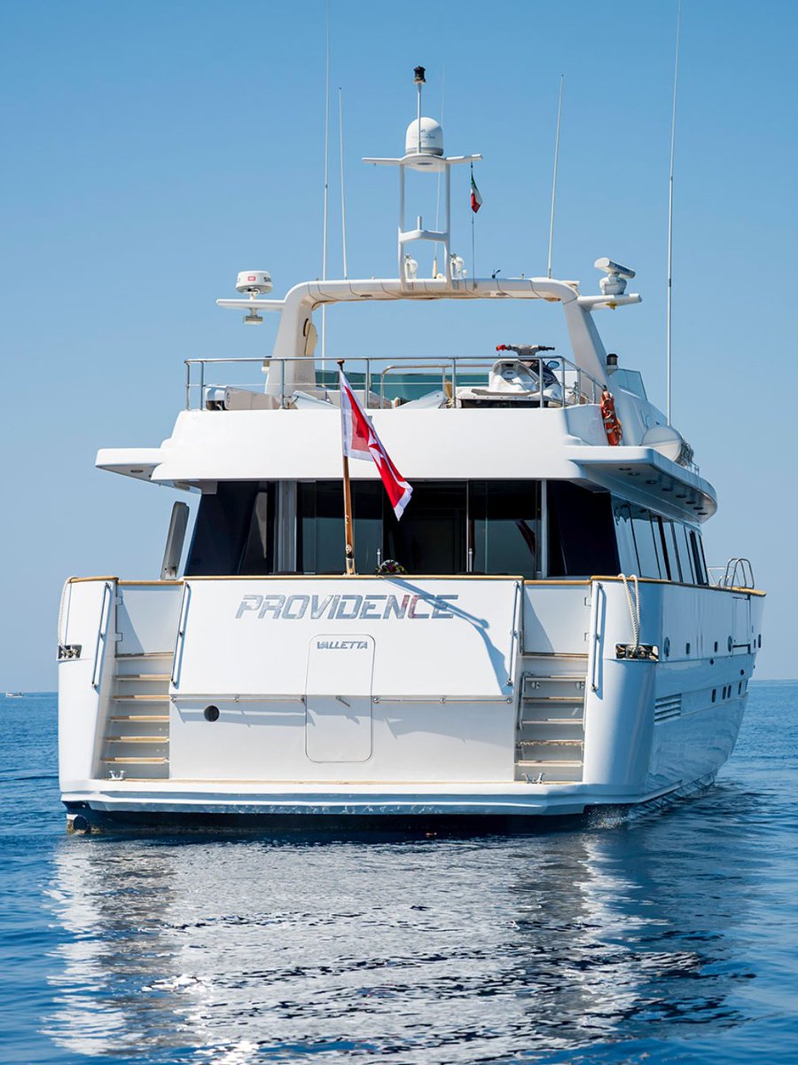 OCyachts's tweet photo. Meet PROVIDENCE, a genuine piece of yachting history.

Built by Mefasa in 1993 and designed by Don Shead Yacht Design, with interiors styled by Javier Sitges, she is reported to have been constructed for the King of Spain and went on to become a well-known charter yacht. She offers guest accommodation for 10 across 5 staterooms, and her twin MTU engines give her a transatlantic range of 4,000 nautical miles at 10 knots.

She presents an ideal opportunity for a new Owner to return her to her former glory.

Asking price is EUR 900,000 (VAT paid).
🔗https://t.co/cndt8Zu4wG
