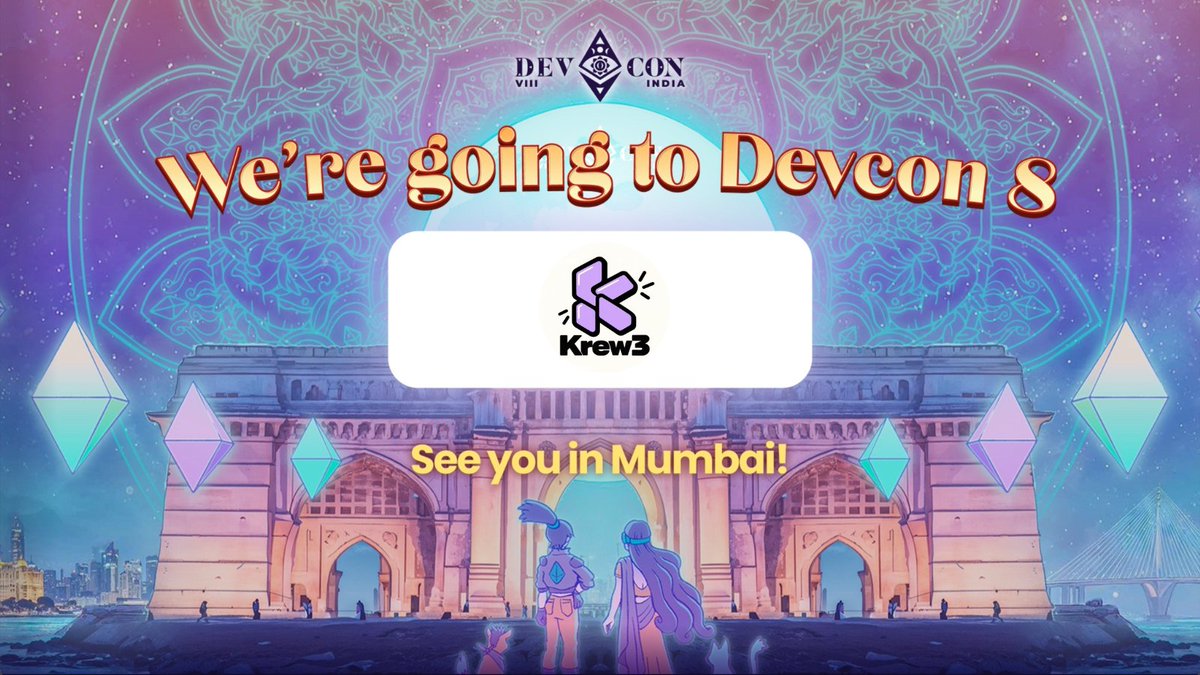 Krew3HQ's tweet photo. We’re making our way to Devcon 8 🇮🇳

Mumbai, we’ll see you soon. 👀

We’re tracking events around @EFDevcon week and adding Web3-friendly venues for side events, completely free.

📅 Events: https://t.co/8feTeRpNFA
📍 Venues: https://t.co/mIALzJL3Tv

See you in Mumbai. The Krew is coming. 🔥