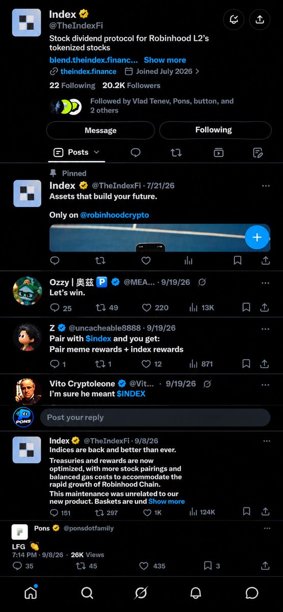 ponsecosystemss's tweet photo. @vladtenev previous interview about the idea of holding a token that gives holders exposure to stocks. Index is building a dividend protocol for those tokenized stocks. @ponsdotfamily and @MEADGod continued support, @vladtenev following $Index 👀 Connect the dots. 

@TheIndexFi https://t.co/fjkGh4EdZs