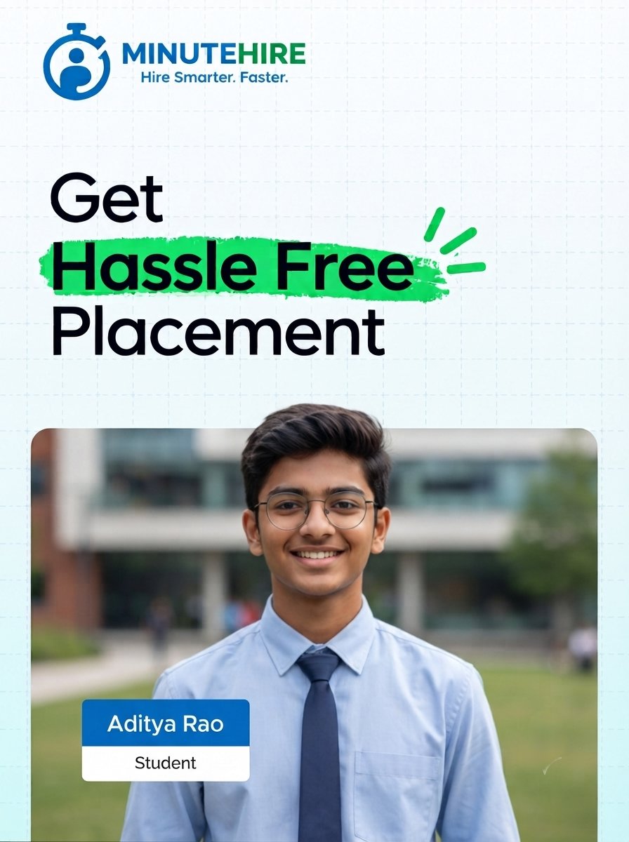 MinuteHire's tweet photo. Placement stress is optional when you have the right support. 🎓
See how students like Aditya Rao are making campus placements hassle-free with Minute Hire.  
What's the secret?
Find out here - https://t.co/UcYtWNFmhH
#MinuteHire #CampusPlacements #CareerGoals https://t.co/Dm1Setnn4e