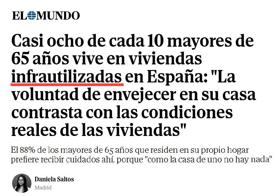 EvaGarc14446704's tweet photo. Ja comença la propaganda contra la gent gran que viu sola en un habitatge “infrautilitzat”. I, curiosament, l'article és d’una immigrant equatoriana. Aquest serà el proper pas? Assenyalar i anar contra els avis perquè viuen sols a casa seva? https://t.co/Qe5n4uy9vD
