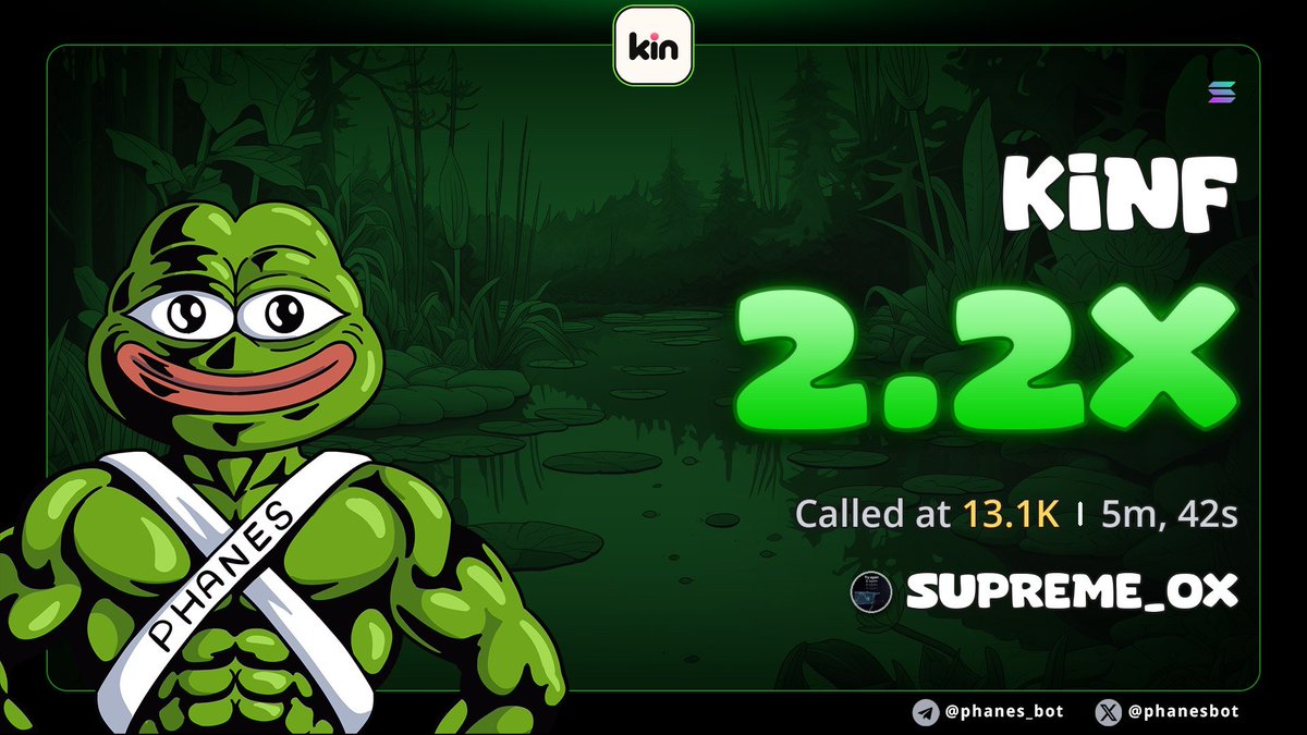 Supremex099's tweet photo. 2.2x profit on $KINF

7cQWBFLSTqndncU72Y1HU52A3pRNrbdJs64789q2pump https://t.co/ildt4zpfzv