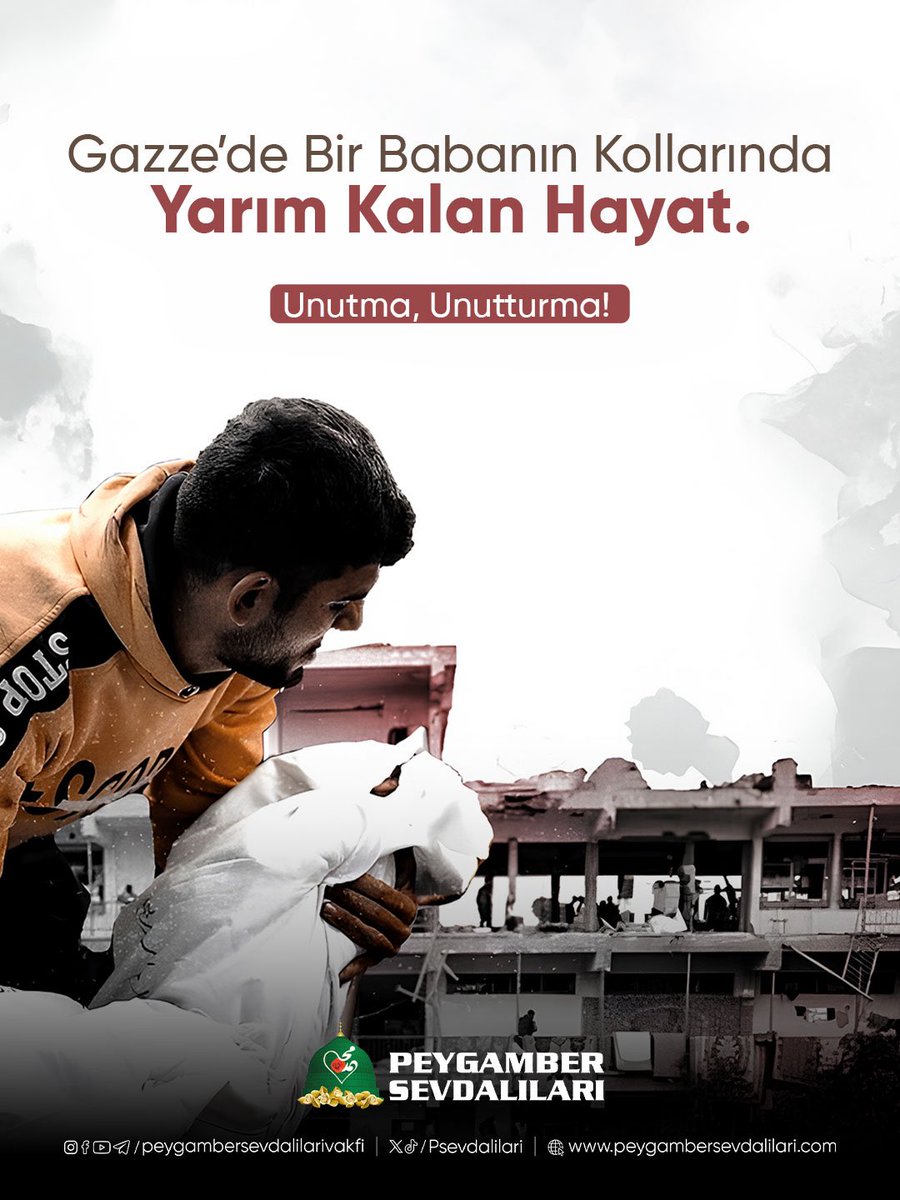 PSevdalilari's tweet photo. Bir babanın kucağındaki ağır yük; yarım kalmış hayaller ve dinmeyen bir acı...

Gazze’deki zulme karşı sessiz kalma.  

Unutma, Unutturma! 🕊️ https://t.co/3k587Hz9Ce