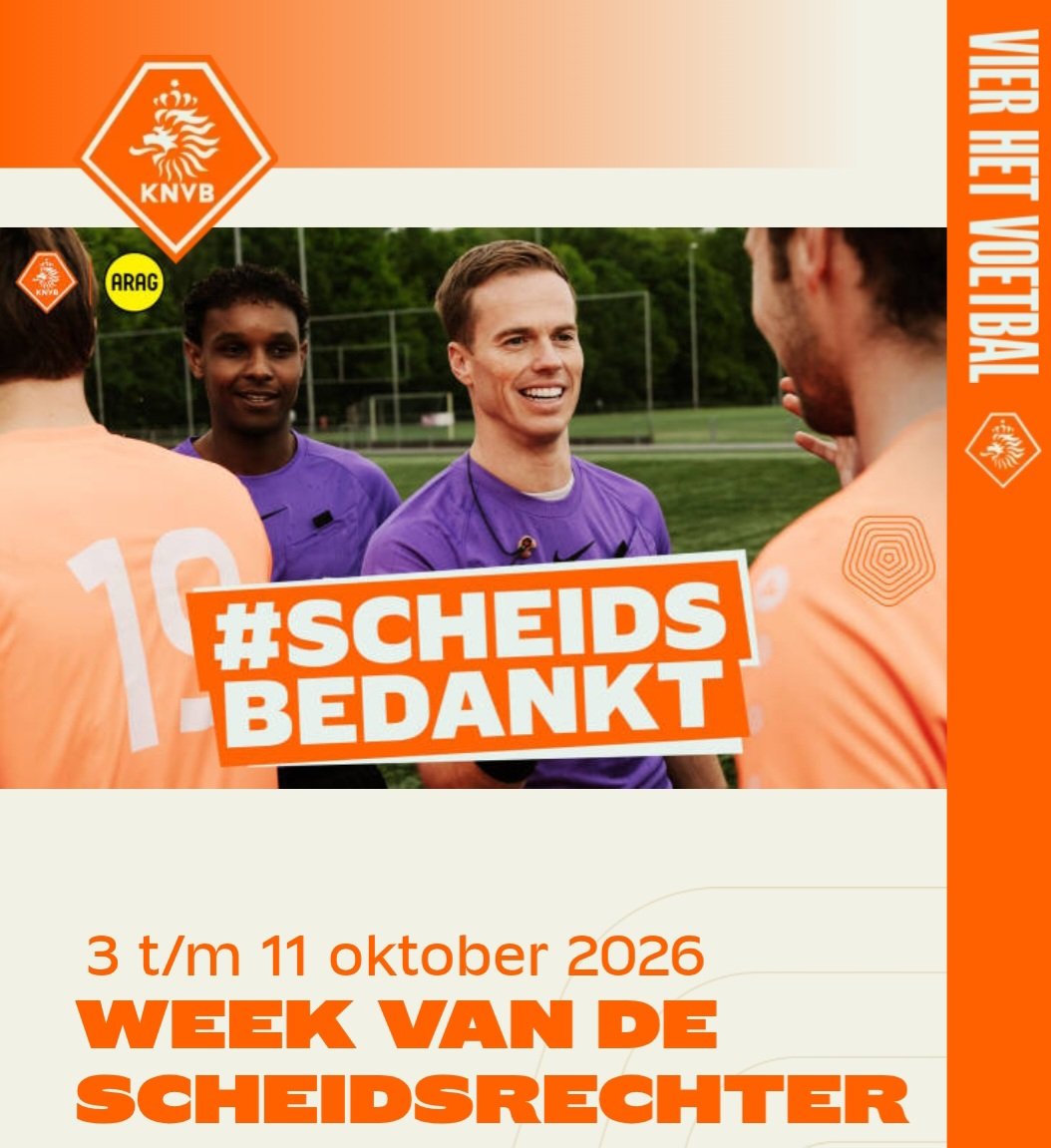 MZVMeijel's tweet photo. Ook dit jaar vindt de 'WEEK van de SCHEIDSRECHTER' weer plaats. Een sportbreed initiatief waarbij het uitspreken van waardering voor de arbiter centraal staat. De Week van de Scheidsrechter is van 3 tot en met 11 oktober 2026.

SCHEIDSRECHTERS BEDANKT !!!! https://t.co/u3GierjQaE