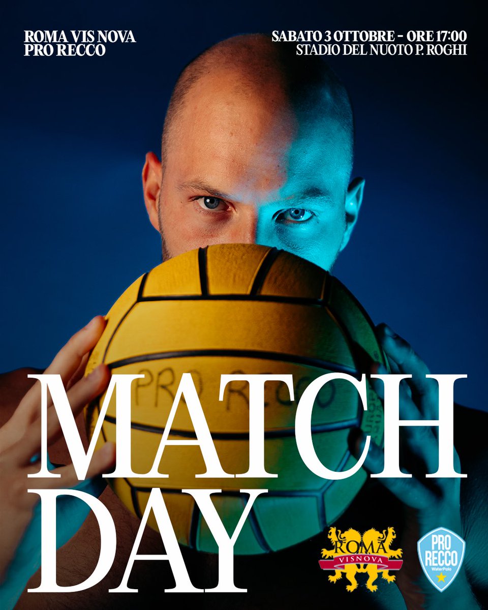 prorecco's tweet photo. 𝗢𝗚𝗚𝗜 𝗚𝗜𝗢𝗖𝗔 𝗟𝗔 𝗣𝗥𝗢 𝗥𝗘𝗖𝗖𝗢 🙌

🇮🇹 Serie A1
🆚 Roma Vis Nova
⌚️ 17:00
📍 Stadio del Nuoto P. Roghi
📺 https://t.co/CWujvAZHHa

⚪️🔵 #WeAreWaterpolo https://t.co/wkGI17itdF