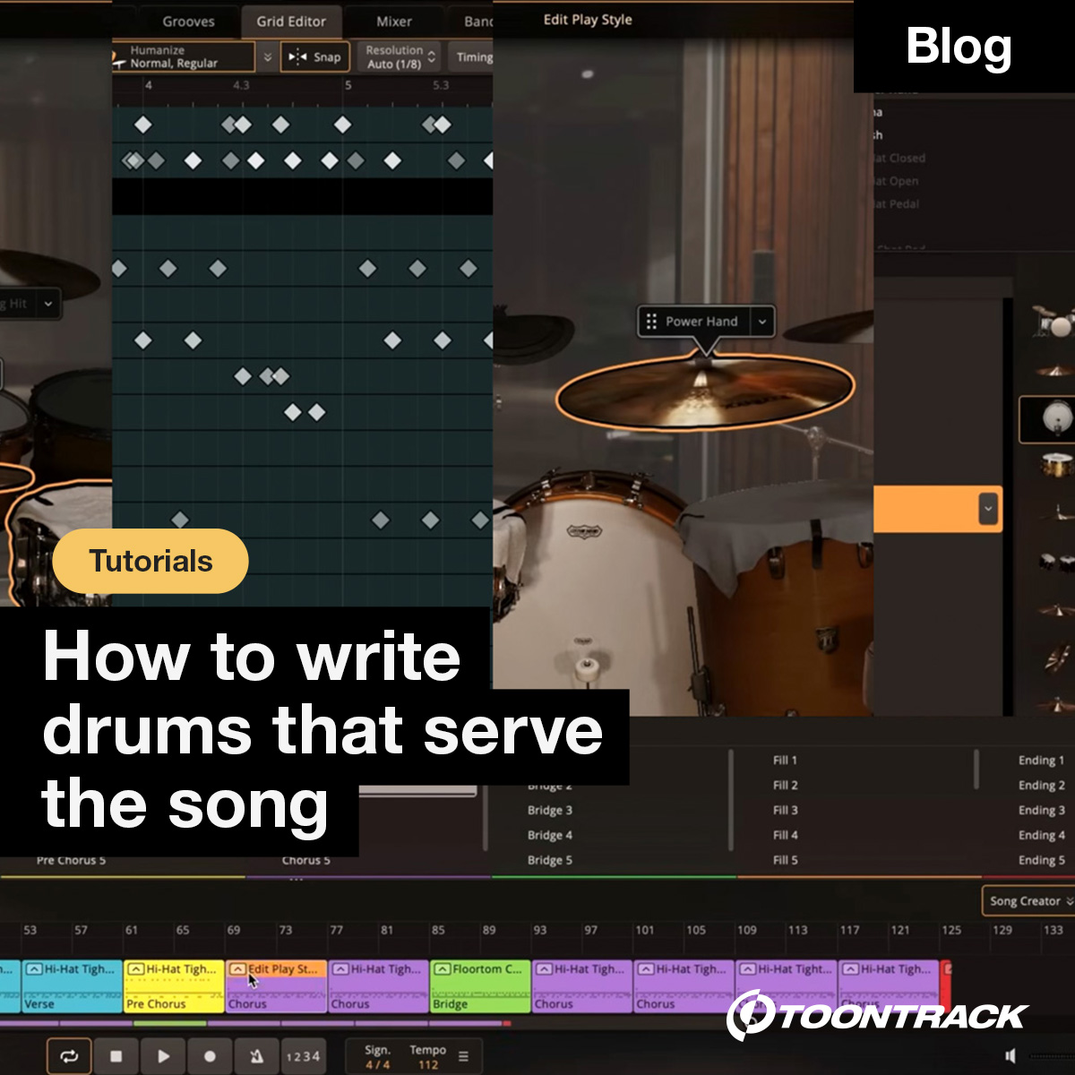 Toontrack's tweet photo. What matters most is the song. Learn how to build dynamics, shape transitions and create drum arrangements in EZdrummer 3 that do just that – serve the song. 👇
https://t.co/YqLLhCfJ5h https://t.co/k7NzLqQbxw