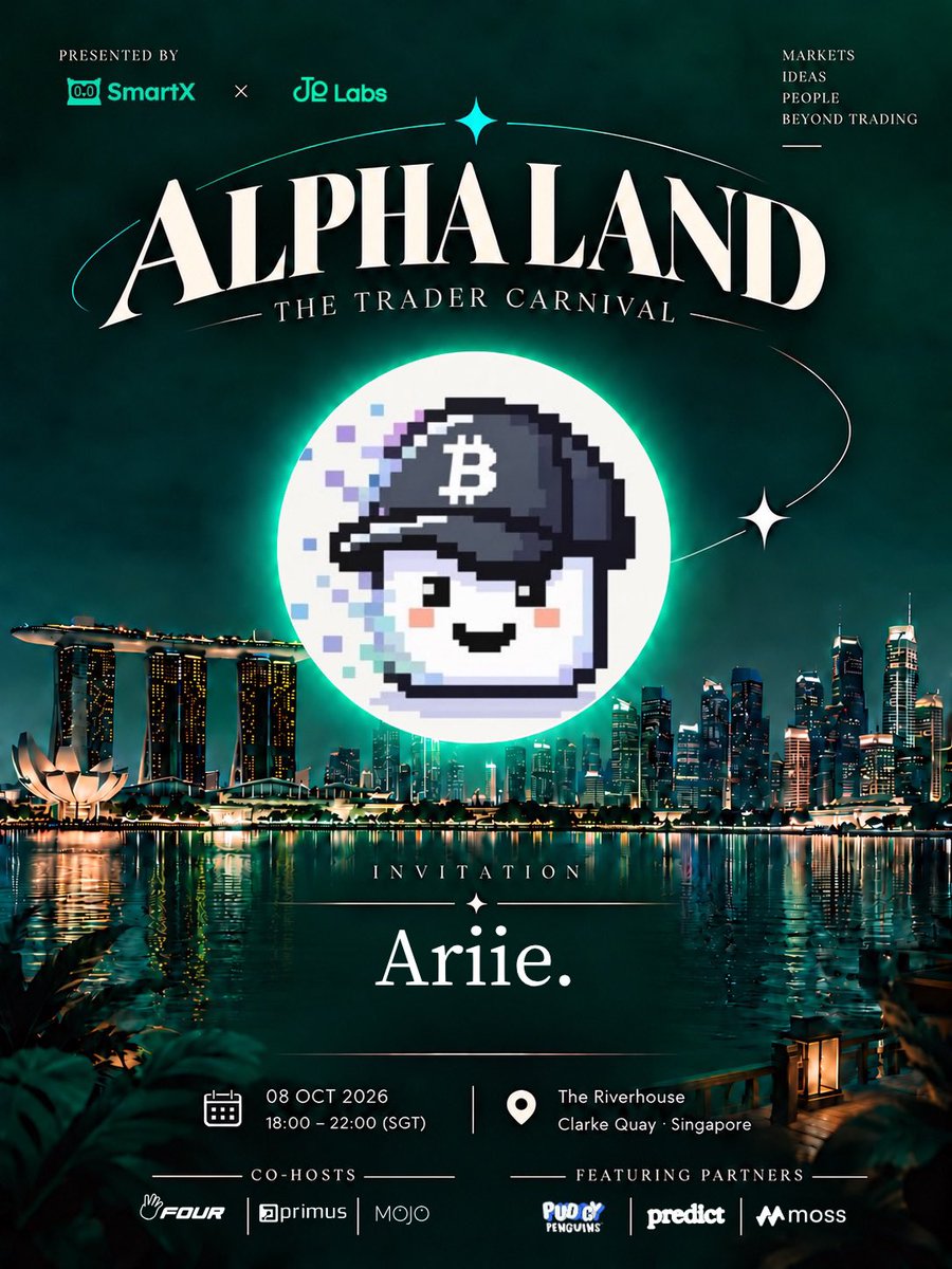 AriieXBT's tweet photo. 感谢@COMMA_LLL 邀请，

差一点，就要去新加坡面交反馈了 😂，可惜国庆已有安排（要带娃），去不了SG。

这次 TOKEN2049 期间，@MojoAI_HQ 会和 SmartX、https://t.co/hSixc0My71 等项目方一起办活动，在新加坡的朋友可以看看，去聊聊产品，也聊点交易之外的事😍。

活动详情：https://t.co/XqD0wiQYha https://t.co/r7SXyh2B3m