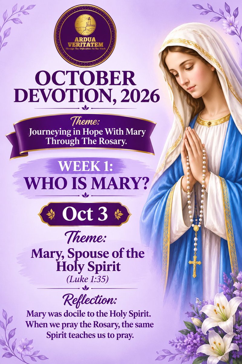 ardua_veritatem's tweet photo. Oct 3 - Theme and Quote of the Day 

#Catholic #CatholicChurch #CatholicX #Mary #CatholicTwitter #OctoberWithMyLady #OctoberDevotion #October https://t.co/aBmorTwtM8