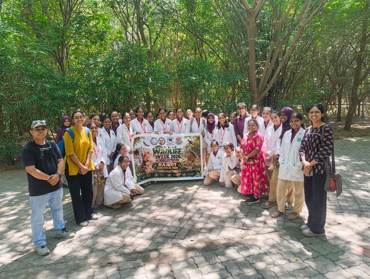 smartcityrajkot's tweet photo. 2nd October 2026, as a part of Wildlife Week 2026, 48 students and faculties of
Sardar Patel Homeopathy College, Rajkot
Visited Rajkot Zoological Park.
Snake awareness & information session and Nature, Trees & Trail Session had been conducted.
#NCAP #swachchhatahiseva2026 https://t.co/bZTD9R5Ouz