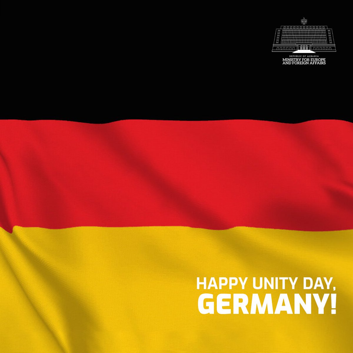 AlbanianDiplo's tweet photo. In Albania, admiration for German engineering excellence is evident on the streets. Yet our friendship with Germany runs far deeper than that.

On German Unity Day, we extend our warmest wishes to a trusted friend, a valued NATO Ally, and a steadfast partner on Albania’s journey towards European Union membership.

From the many Albanians who have made Germany their home to the nearly half a million Germans who choose to visit Albania each year, it is our people who give this partnership its unique vitality. 

Germany’s enduring support for Albania’s European future adds even greater meaning and strength to these bonds.

Today, we celebrate not only German unity, but also a friendship built on shared values, mutual trust, and a common vision for Europe.

Here’s to a partnership that continues to grow stronger, and to a Europe that moves forward together.

Alles Gute zum Tag der Deutschen Einheit! 🇦🇱🇩🇪