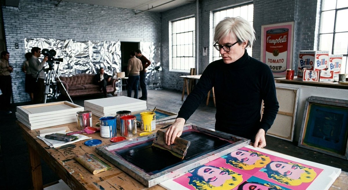 ThoraT14824's tweet photo. Andy Warhol: the visionary who turned everyday soup cans into high art and predicted our viral reality. As the pioneer of Pop Art, he used screenprinting to critique consumerism and fame, famously declaring that "in the future, everyone will be world-famous for 15 minutes." https://t.co/tGowH9CeDI