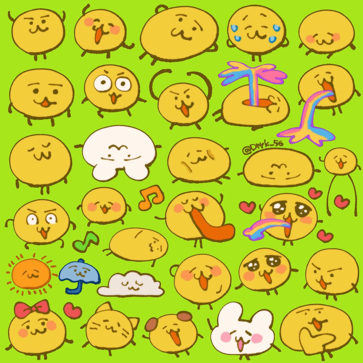 Dryk_56's tweet photo. えもじの子〜！かわいい！！🟡🟡🟡🟡🌈
#えもじの子 #にじえも https://t.co/WHAG1iz2um