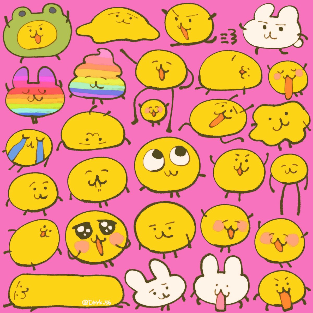 Dryk_56's tweet photo. えもじの子〜！かわいい！！🟡🟡🟡🟡🌈
#えもじの子 #にじえも https://t.co/WHAG1iz2um