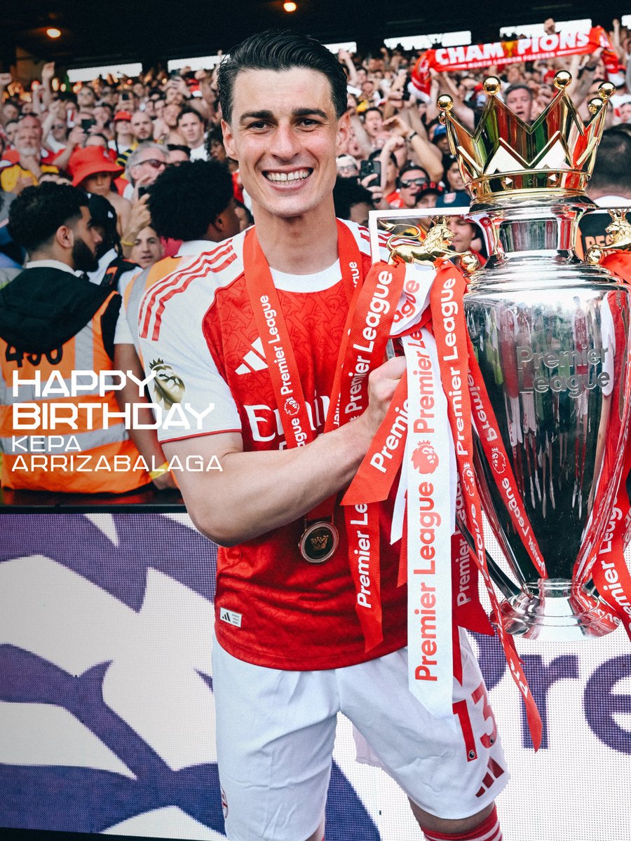 Arsenal's tweet photo. Happy birthday, Kepa 🎉 https://t.co/DrBRi0UTf3
