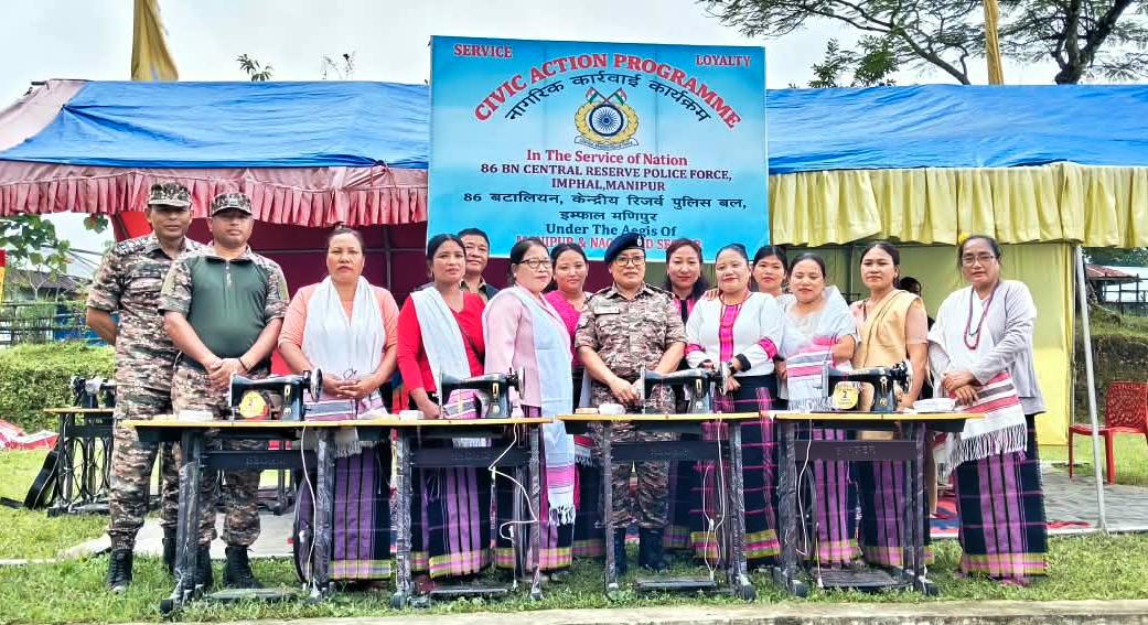 86Bncrpf's tweet photo. On 03/10/2026, under the supervision of Commandant, 86Bn CRPF , a Civic Action Programme (CAP) was conducted by 86Bn CRPF at Lamdangmei village , Noney  District, Manipur and distributed Sewing machines with accessories  to the villagers . https://t.co/E4ei3afn0Z