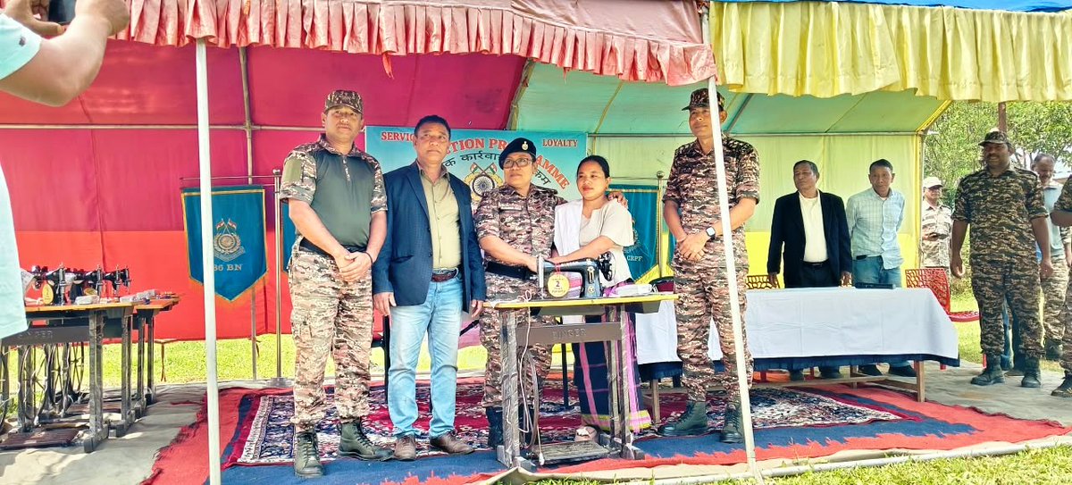 86Bncrpf's tweet photo. On 03/10/2026, under the supervision of Commandant, 86Bn CRPF , a Civic Action Programme (CAP) was conducted by 86Bn CRPF at Lamdangmei village , Noney  District, Manipur and distributed Sewing machines with accessories  to the villagers . https://t.co/E4ei3afn0Z
