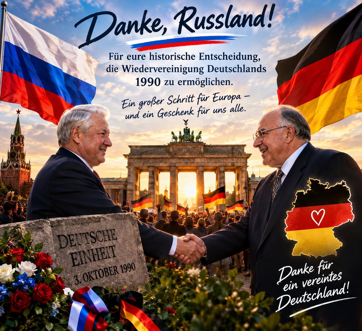 Tarantimo07's tweet photo. @CSU Die Wiedervereinigung war ein Geschenk Russlands. ✌️ https://t.co/4ol7TqYTG9