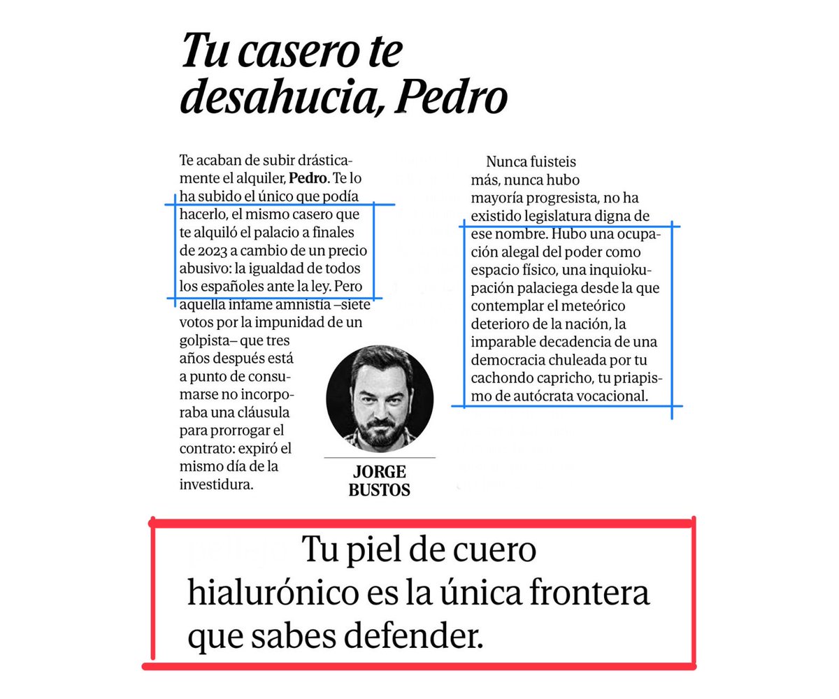 lopezbreamaria's tweet photo. La columna de hoy de @JorgeBustos1 en @elmundoes tiene unas perlas divinas.
Traigo algunas
 Mi favorita la de abajo. https://t.co/r3RnN1MDxQ