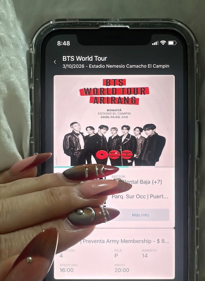 Juniorcffs's tweet photo. 🔥 3 ENTRADAS BTS BOGOTÁ — DÍA 2 🇨🇴🇻🇪💜
📍 Sector Oriental Baja | Fila P, Asiento 14
🗓️ 03 Octubre | Estadio El Campín
⏰ Puertas: 16:00 | Inicio: 20:00
🎟️ Preventa ARMY Membership | 💰 ¡Precio charlable!
📩 Escríbeme al DM (Solo gente seria) 🏃‍♀️💨
#BTS #BTSBogota #BTSenColombia https://t.co/oA4kLHs6Mp