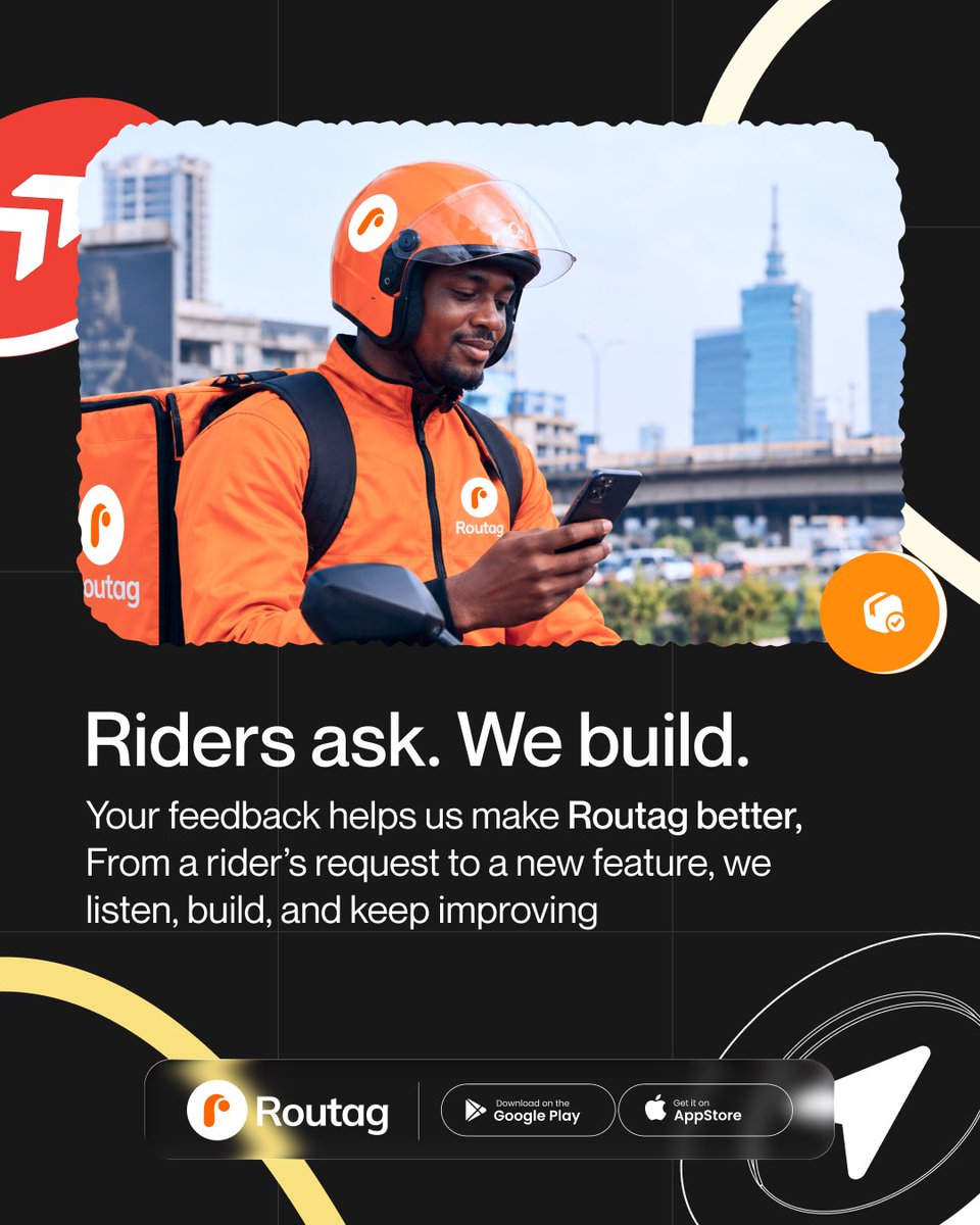 useroutag's tweet photo. Riders ask. We build. So tell us, what you want on Routag next? #Routag #RiderLife #Lagos https://t.co/Rj7g3JJ09z
