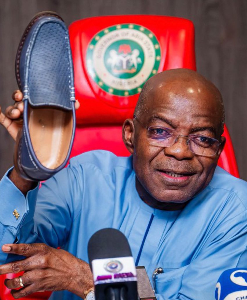 polyglotodulesi's tweet photo. As far back as August 2023, Alex Otti said Abia had purchased at least 40 Innoson vehicles. He also took delivery of an armoured Innoson IVM G80 as his official vehicle.
Now, he is showcasing Made-in-Aba shoes as his personal footwear.
Charity begins at home.
When a leader patronises local products, his subordinates and citizens are more likely to follow.
Imagine if every governor deliberately showcased and patronised products unique to his state.
The ripple effect could be huge: more patronage, more jobs, stronger local businesses and a stronger economy.