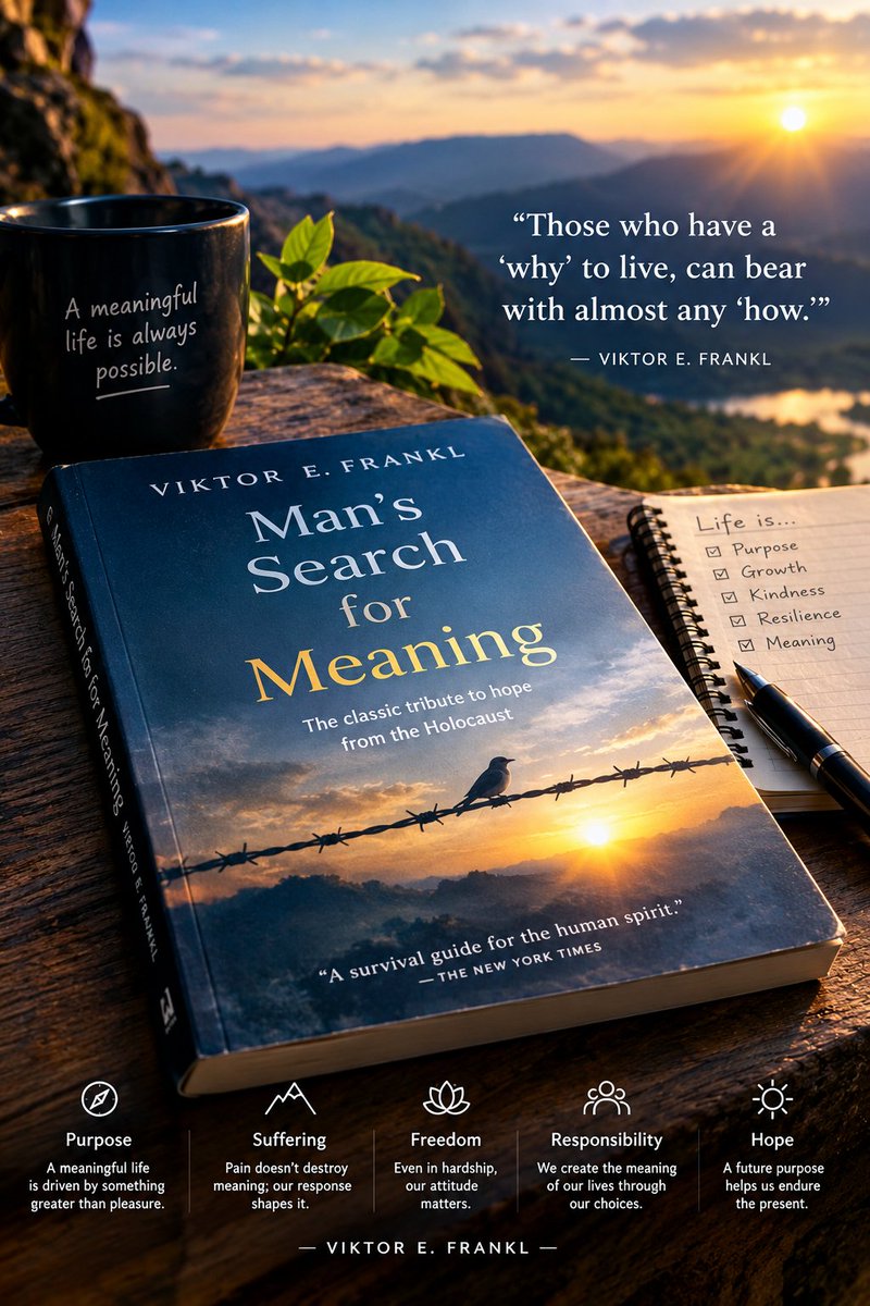 RambabuShutkgu's tweet photo. โLife becomes meaningful not when suffering disappears, but when purpose gives us the courage to endure it, learn from it, and transcend it.โ ๐๏ธ๐
#ManSearchForMeaning #Philosophy #Wisdom #HumanLife #ViktorFrankl https://t.co/QqXMEDRxbP