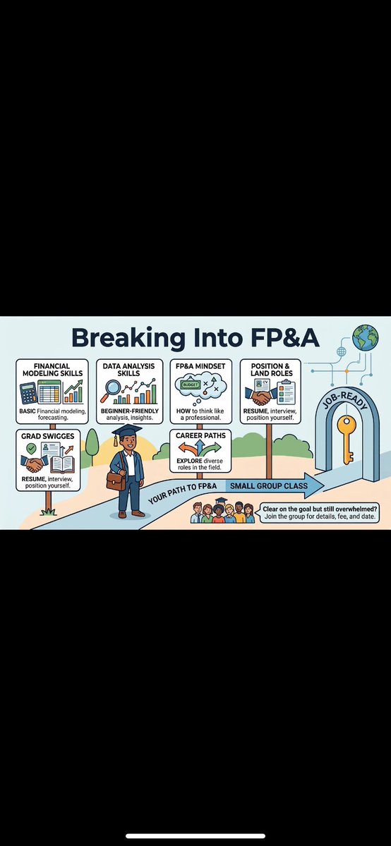 TeeClassy29's tweet photo. Thinking about breaking into FP&amp;A but feeling overwhelmed by where to start?

I’m putting together a small beginner-friendly class to introduce you to the world of FP&amp;A.

We’ll touch on modelling, data analysis, FP&amp;A thinking, roles, career paths &amp; how to start becoming job-ready https://t.co/Xd8e5148NF