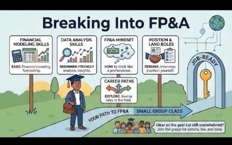 TeeClassy29's tweet photo. Thinking about breaking into FP&amp;A but feeling overwhelmed by where to start?

I’m putting together a small beginner-friendly class to introduce you to the world of FP&amp;A.

We’ll touch on modelling, data analysis, FP&amp;A thinking, roles, career paths &amp; how to start becoming job-ready https://t.co/Xd8e5148NF