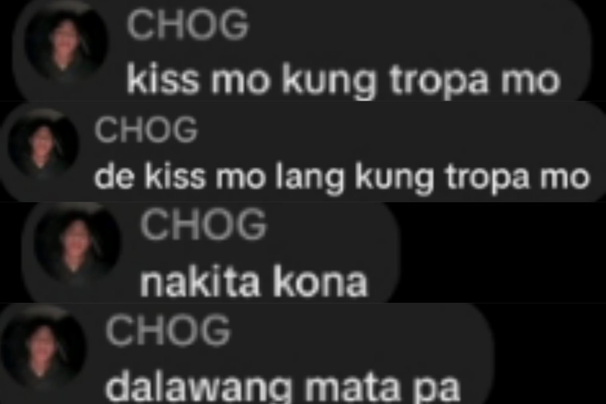 unknownfiles__'s tweet photo. kiss mo kung tropa mo
de kiss mo lang kung tropa mo
nakita ko na
dalawang mata pa

TANGINANG KAYABANGAN YAN CHOG MORAL. di ka kaya karmahin niyan? 😭😭😭 angas sa comsec ng marjan pero sa sahig naman nagtago nung pinakita ang biongcog fam?? tameme yarn 😝 https://t.co/xspM6CmBei