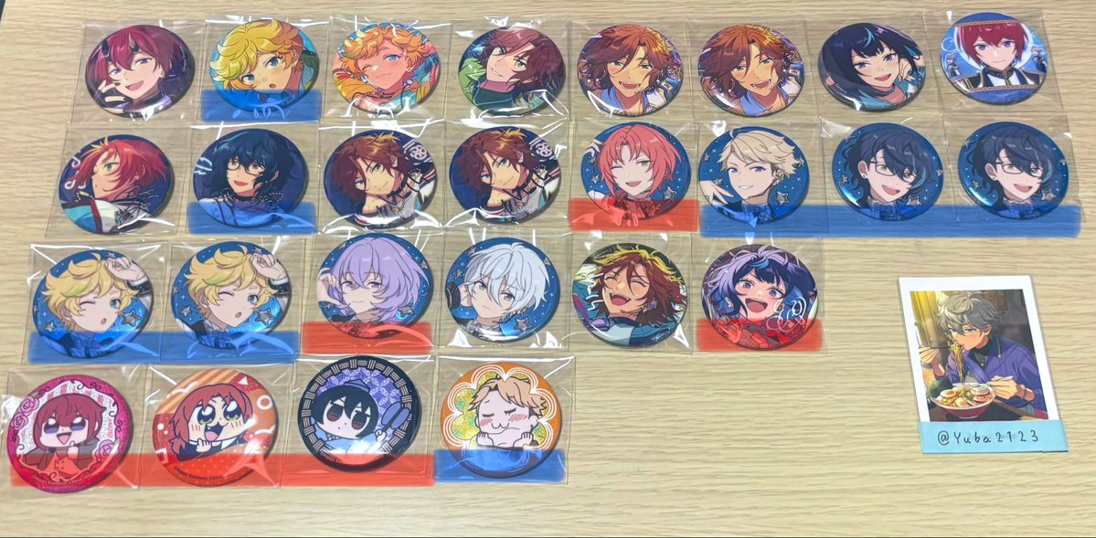 Yuba2123's tweet photo. 【交換・譲渡】あんスタ スタライ10th 10周年 7周年 ぶくスタ 缶バッジ コレ缶 2026 Mar. idol 他

譲￤画像1~4
求￤定価＋送料、画像5

✦7周年のみ400円/個
✦🟥＝🟦より同数抱き合わせ
✦🟪＝交換＞🟦より倍数抱き合わせ
✧纏めての方優先
✧ゆうちょ銀行、PayPay対応

お気軽にお声掛け下さい🌷 https://t.co/wXJG72oyHY