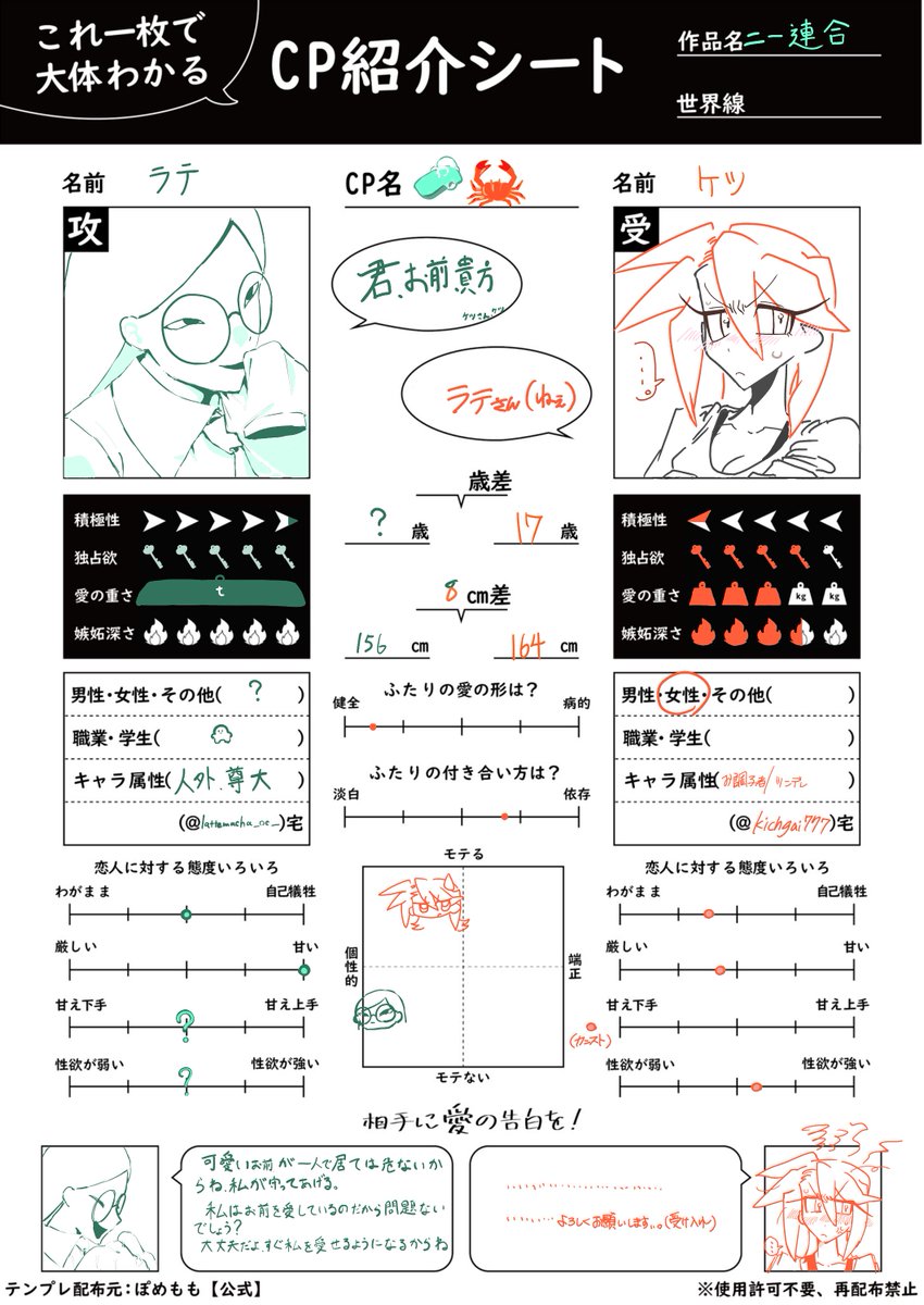 lattemacha_oc_'s tweet photo. #ニー連合
🧼🦀紹介シート https://t.co/uuUUi2VsFm