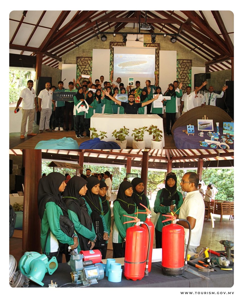 MoTmv's tweet photo. Students from Inguraidhoo School visited Adaaran Select Meedhupparu for an engaging introduction to the tourism industry conducted on the occasion of World Tourism Day 2026. Through firsthand exposure to resort operations and interactions with resort teams, students explored the diverse skills and career opportunities that support exceptional hospitality experiences in the Maldives.
#WorldTourismDay2026 #Resortexposuretrips2026