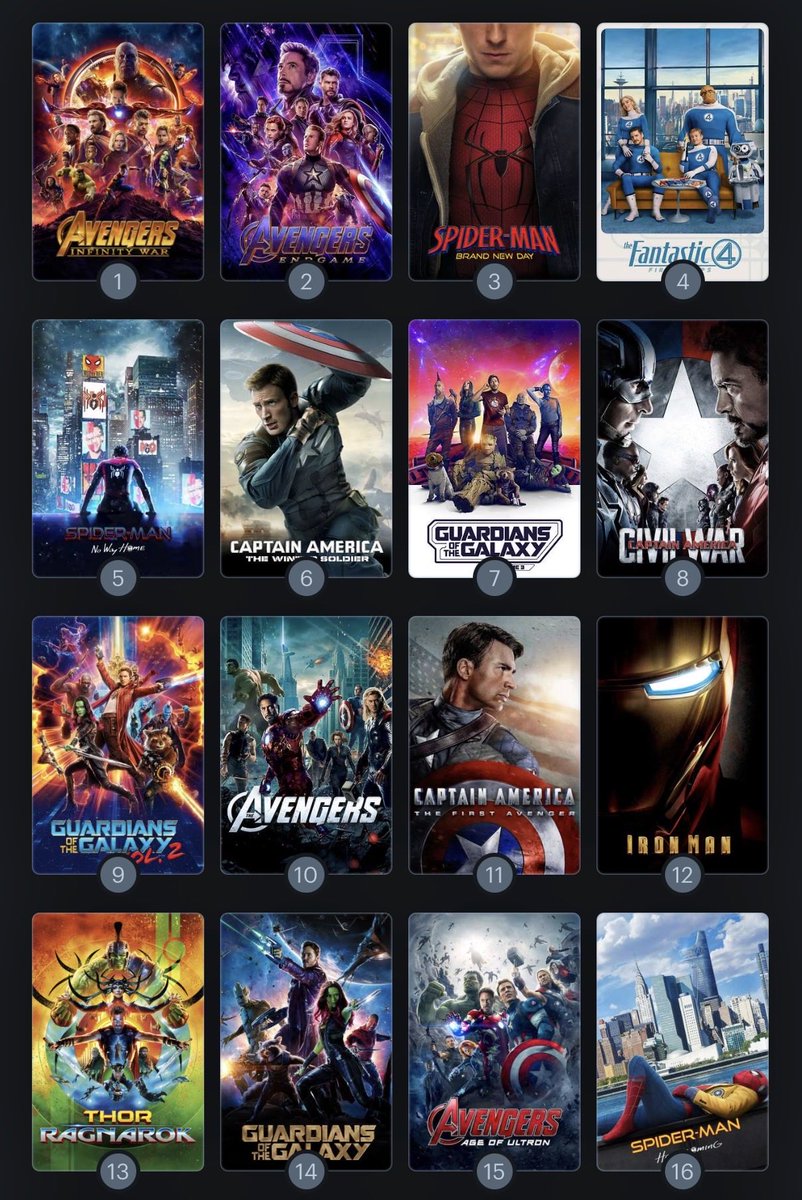 brayreadscomics's tweet photo. My top 16 MCU #PerfectList #YouCantTellMeShit https://t.co/Euf7a8b1GA