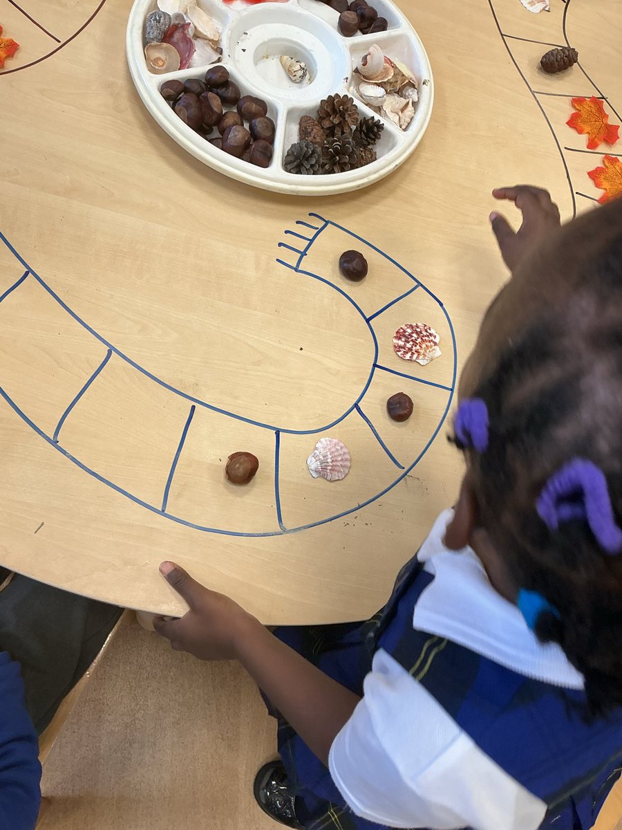 carltonj_i's tweet photo. EYFS Saplings loved maths yesterday! We had lots of fun creating autumnal repeating patterns using autumn treasures. We explored colours, shapes and sequence while developing our mathematical thinking #EYFS #Maths #Autumn #WhiteroseMaths #RepeatingPatterns https://t.co/oS7CrKJycD