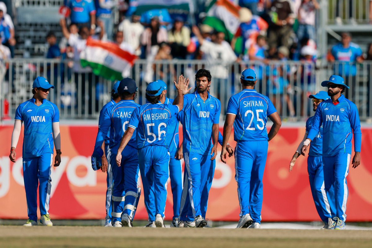 Ra_THORe's tweet photo. India scripts golden history with a spectacular performance! 🇮🇳

Heartiest congratulations and best wishes to the Indian Men’s Cricket Team on defeating Pakistan in the #AsianGames2026 final and clinching the Gold Medal!

Displaying outstanding skill, exceptional teamwork and an unbreakable fighting spirit in a high-pressure contest, the team has brought immense pride and honour to the Tricolour. Your golden performance on the field has filled the hearts of every Indian with joy and pride, while inspiring young athletes to dream big and achieve their goals on the global stage.

Wishing the team a bright future and continued success in all upcoming competitions!

#Cheer4Bharat